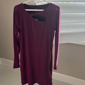 GAP Burgundy Long Sleeve Dress